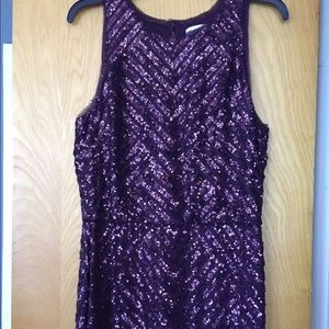 Calvin Klein Aubergine Sequin Gown